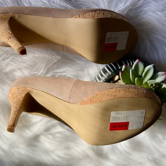 Tahari Sophia Glitter Platform Pump Sz 8 - Picture 8 of 9